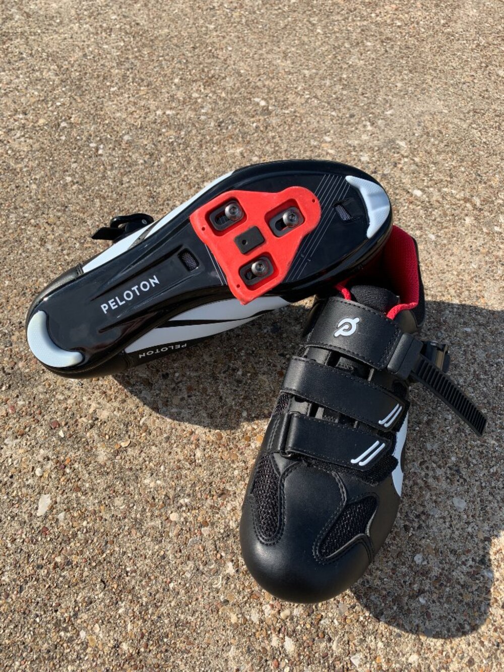 Peloton Women's Cycling Biking Shoes Black Red Cleats Size 40 EU / 9 US